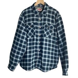 Wrangler Men’s Sherpa Lined Button FrintvFlannel Shacket Large